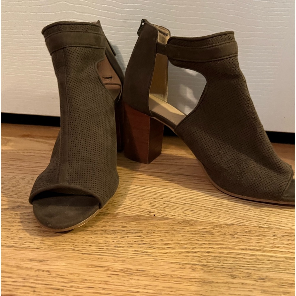 Violet and Red suede boots